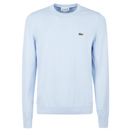 Lacoste maglia celeste uomo girocollo in cotone