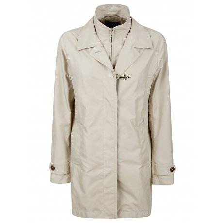 Fay Cappotto double front beige donna in nylon