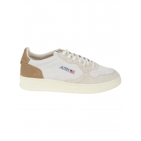 Autry Scarpe beige e tabacco uomo in pelle e suede con lacci