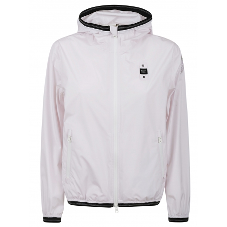 Blauer Giubbotto rosa donna con cappuccio fisso in nylon