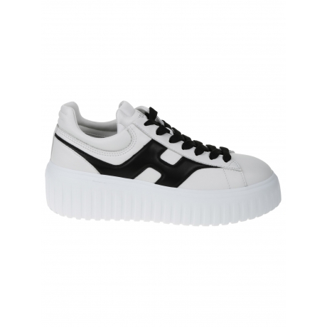 Hogan Scarpe H-stripes bianco e nero donna in nappa