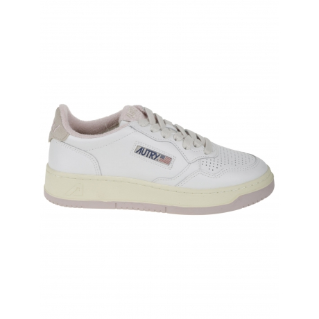 Autry Scarpe uomo medalist  perfilo in spugna in pelle bianco  e rosa