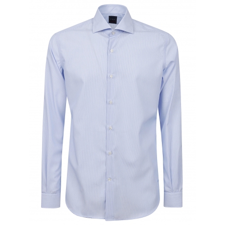 Fay Camicia collo francese bianco e azzurro uomo in cotone