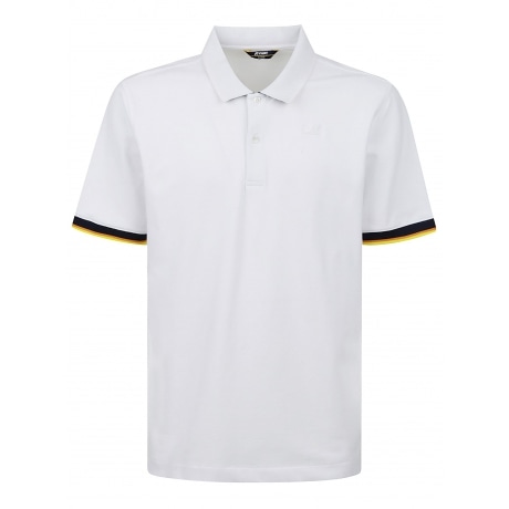 Kway Polo bianco uomo in piqué elasticizzato