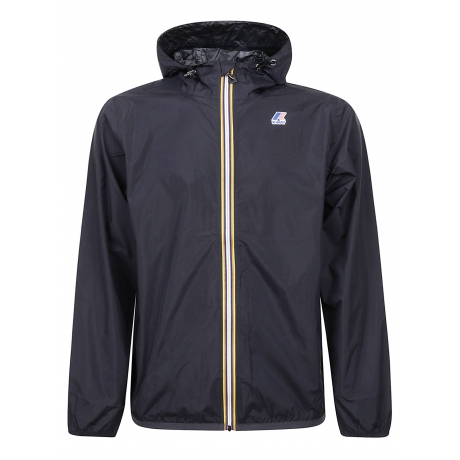 Kway Giubbino nero uomo in nylon con cappuccio