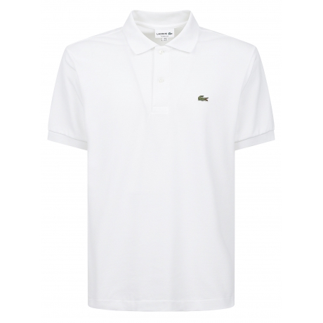 Lacoste Polo bianca uomo in piqué pesante