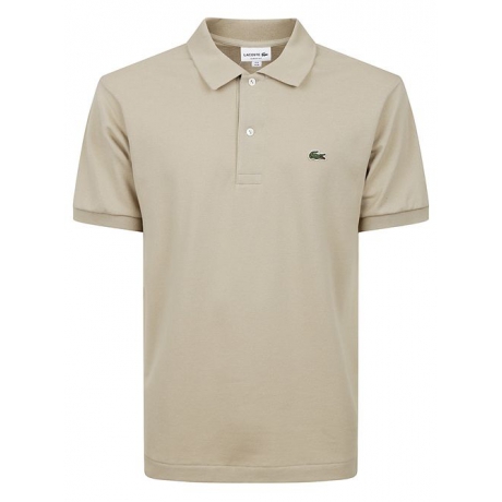 Lacoste Polo beige uomo in piqué pesante