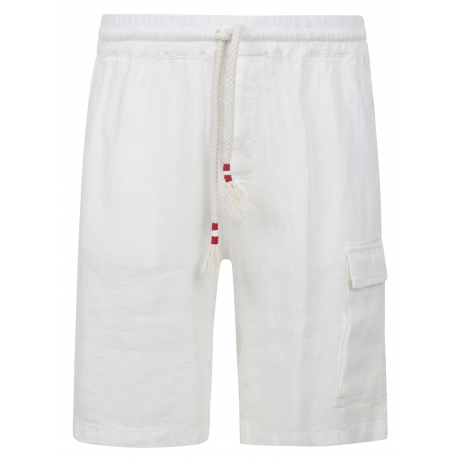 Saint Barth Bermuda bianco uomo in lino bianco