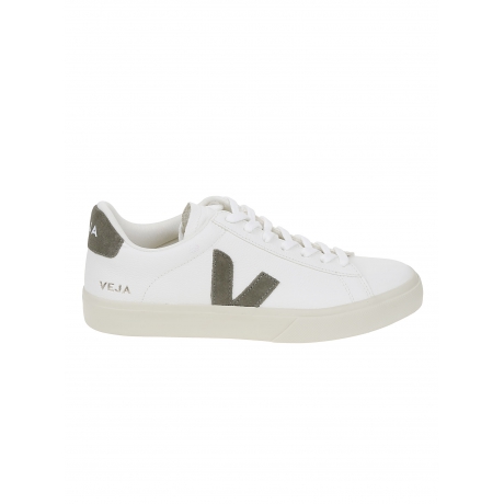 Veja Scarpe bianco e verde militare uomo in pelle