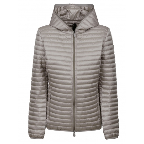 Save The Duck Giubbino trapuntato beige donna in nylon lucido