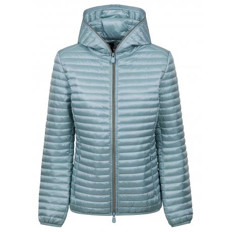 Save The Duck Giubbino trapuntato verde acqua donna in nylon trapuntato