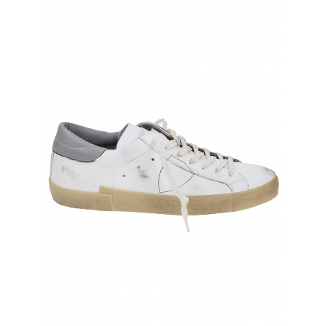 Philippe Model Scarpe bianco nero grigio uomo in pelle con lacci