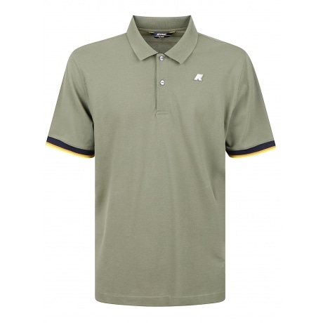 Kway Polo verde uomo in piqué elasticizzato