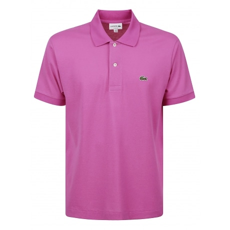 Lacoste Polo fucsia uomo in piqué pesante