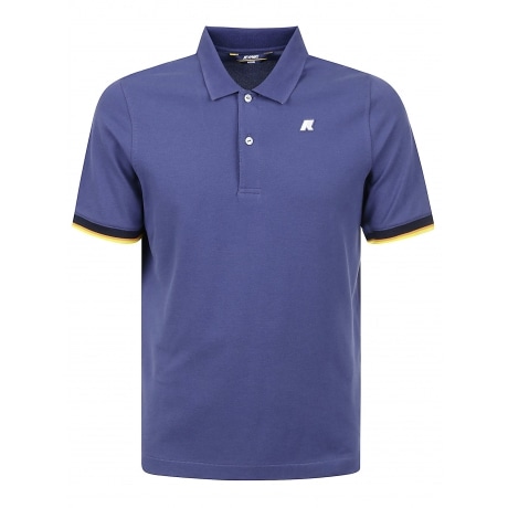 Kway Polo bluette uomo in piqué elasticizzato