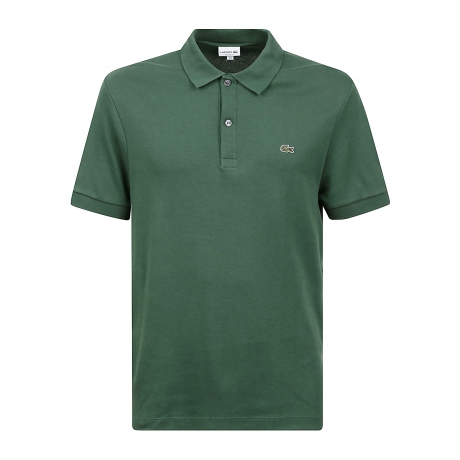 Lacoste Polo verde bottiglia uomo in jersey