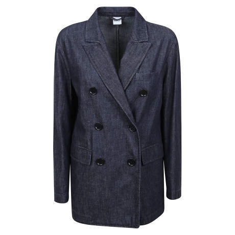 Aspesi Blazer denim donna doppiopetto in cotone con bottoni