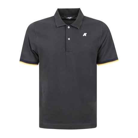 Kway Polo nero uomo in piqué elasticizzato