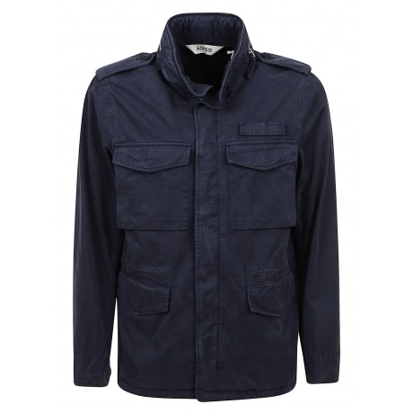 Aspesi Giubbotto uomo in gabardina di cotone blu