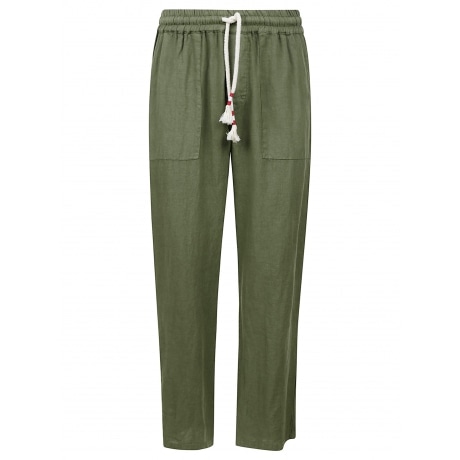 Saint Barth pantaloni uomo calais in lino verde