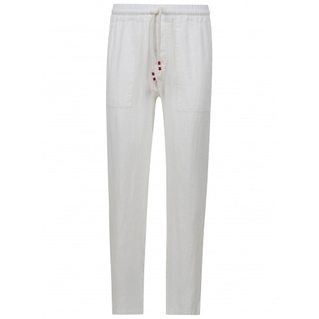 Saint Barth pantaloni uomo calais in lino bianco