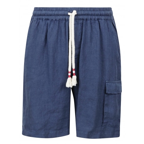 Saint Barth Bermuda uomo in lino blu