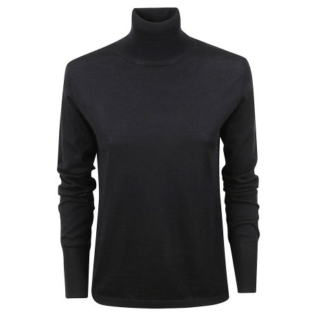 Aspesi Maglia dolcevita donna in lana merino nero