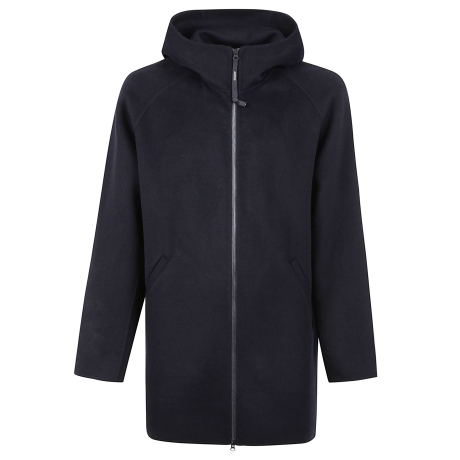 Aspesi Parka uomo in lana e zip blu