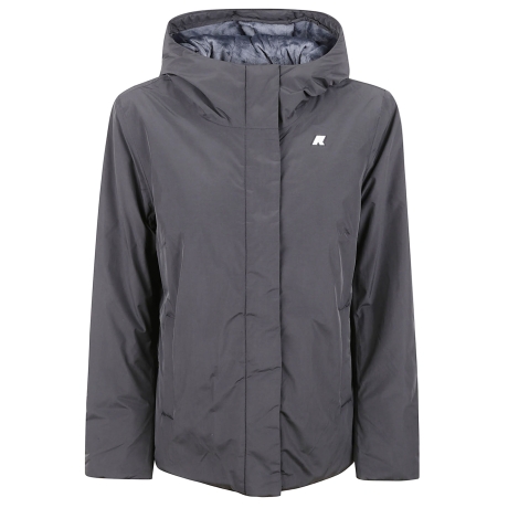 Kway giubbotto corto donna impermeabile con cappuccio nero