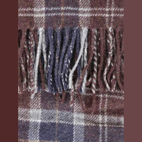 Barbour Sciarpa in tartan in lana blu e marrone