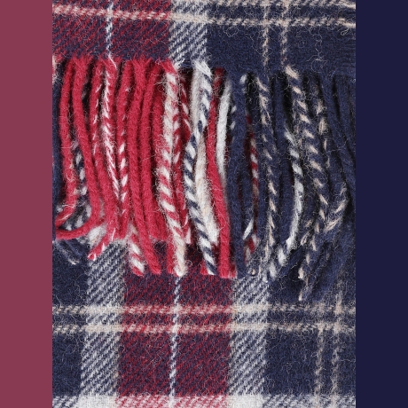 Barbour sciarpa in tartan in lana blu e rosso