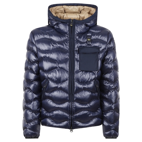 Blauer Giubbotto uomo ad onde con taschino blu