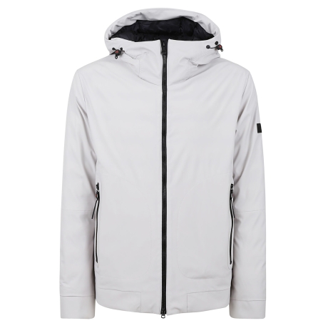 Peuterey Giacca corta soft shell uomo bianco con cappuccio fisso