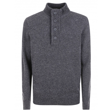 Barbour Maglia uomo mezza zip e con toppe sui gomiti blu