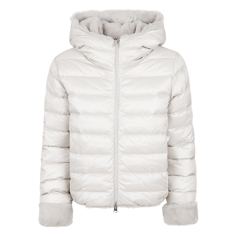 Colmar piumino corto reversibile donna in pelliccia sintetica panna