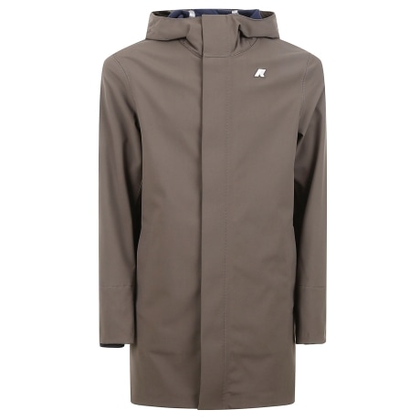 Kway giubbotto lungo uomo in neoprene marrone