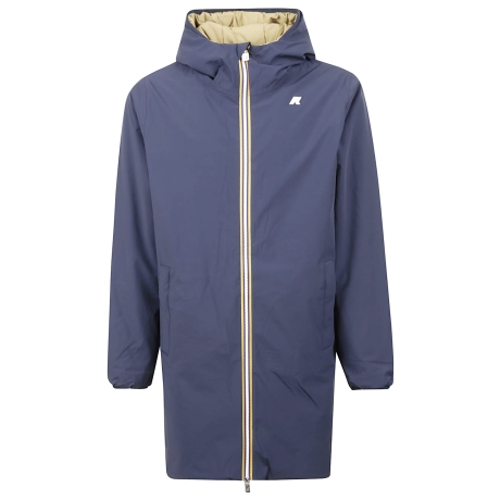 Kway Giubbotto lungo uomo reversibile blu e senape