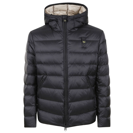 Blauer piumino uomo in piuma nero e beige