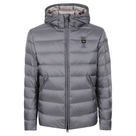Blauer piumino uomo in piuma grigio e beige