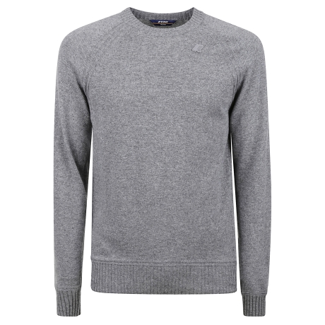 Kway maglia girocollo uomo in misto cashmere grigio