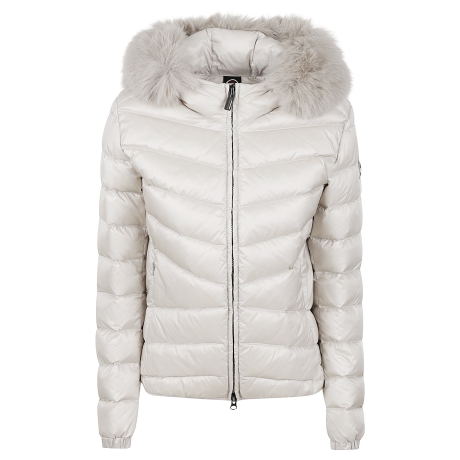 Colmar Piumino trapuntato donna con pelliccia sintetica bianco