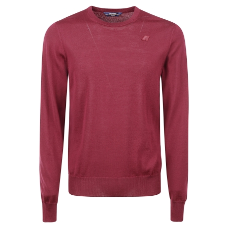 Kway Girocollo uomo in lana merinos bordeaux