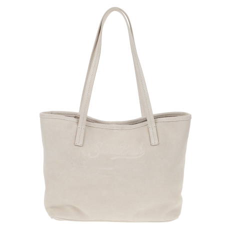 Saint Barth borsa donna city regular in camoscio beige