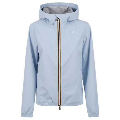 Kway giacca impermeabile donna in nylon celeste