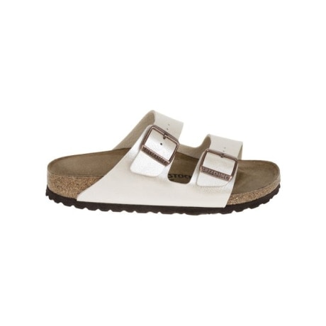 Birkenstock sandali donna arizona doppia fascia in pelle bianco perlato