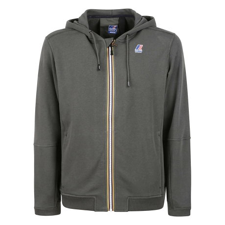 Kway felpa prosper uomo con cappuccio in cotone verde