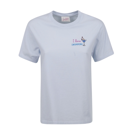 Saint Barth t-shirt donna emilie con ricamo in cotone bianco