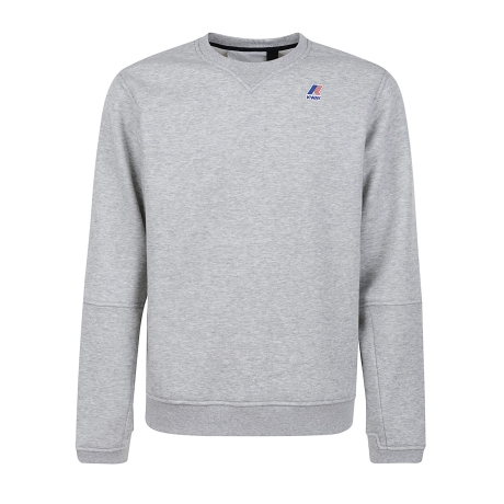 Kway maglione uomo grigio in cotone e pile