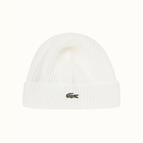 Lacoste berretto uomo in costa lana panna