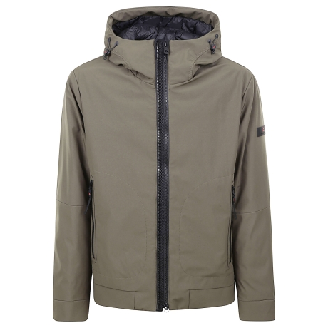 Peuterey giacca corta soft shell uomo con cappuccio fisso verde